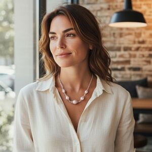 Sterling Silver and Pink Pearl Necklace